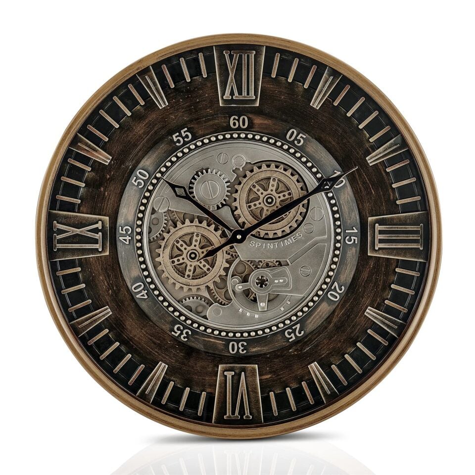 Clenton Metal Çarklı Duvar Saati 60 Cm