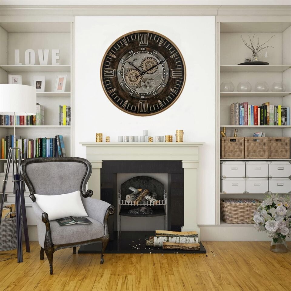 Clenton Metal Çarklı Duvar Saati 60 Cm