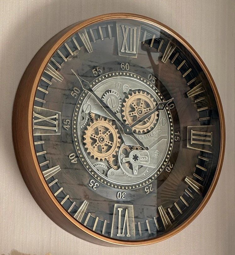 Clenton Metal Çarklı Duvar Saati 60 Cm