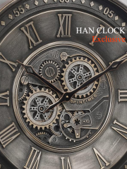 Majora Metal Çarklı Duvar Saati 60x60 Gri