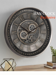 Majora Metal Çarklı Duvar Saati 60x60 Gri