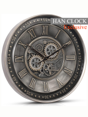 Majora Metal Çarklı Duvar Saati 60x60 Gri