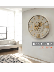 Avangard Mecha Metal Çarklı Duvar Saati 60x60 Bej