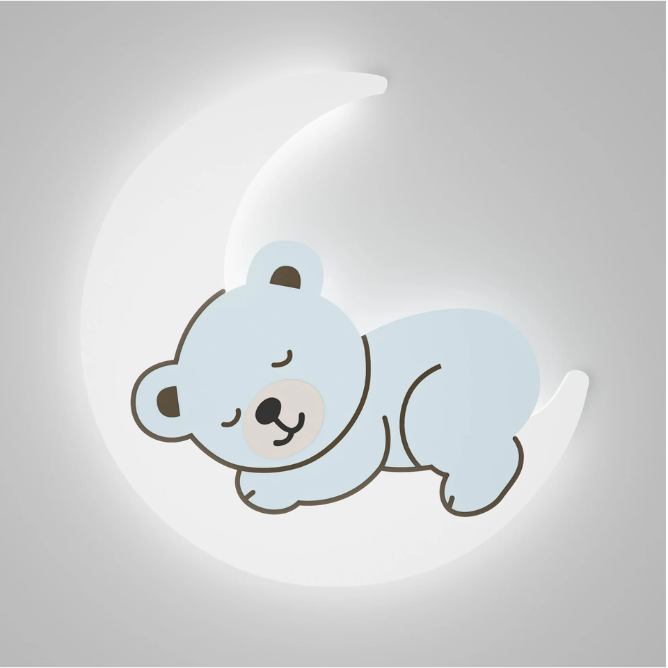 Ay Üstünde Uyuyan Ayıcıklı Lamba