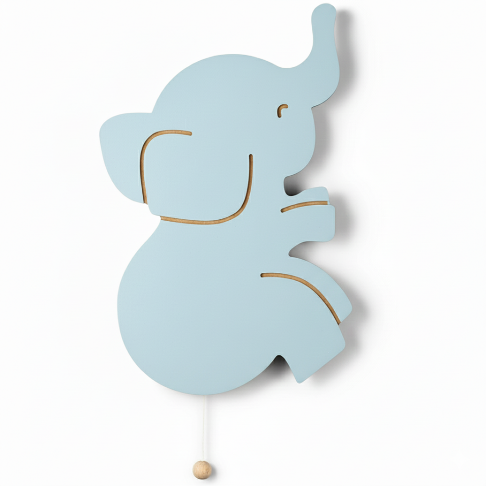 Dekoratif FİL GECE LAMBASI – Ahşap & Pilli & LED | Bayıldım