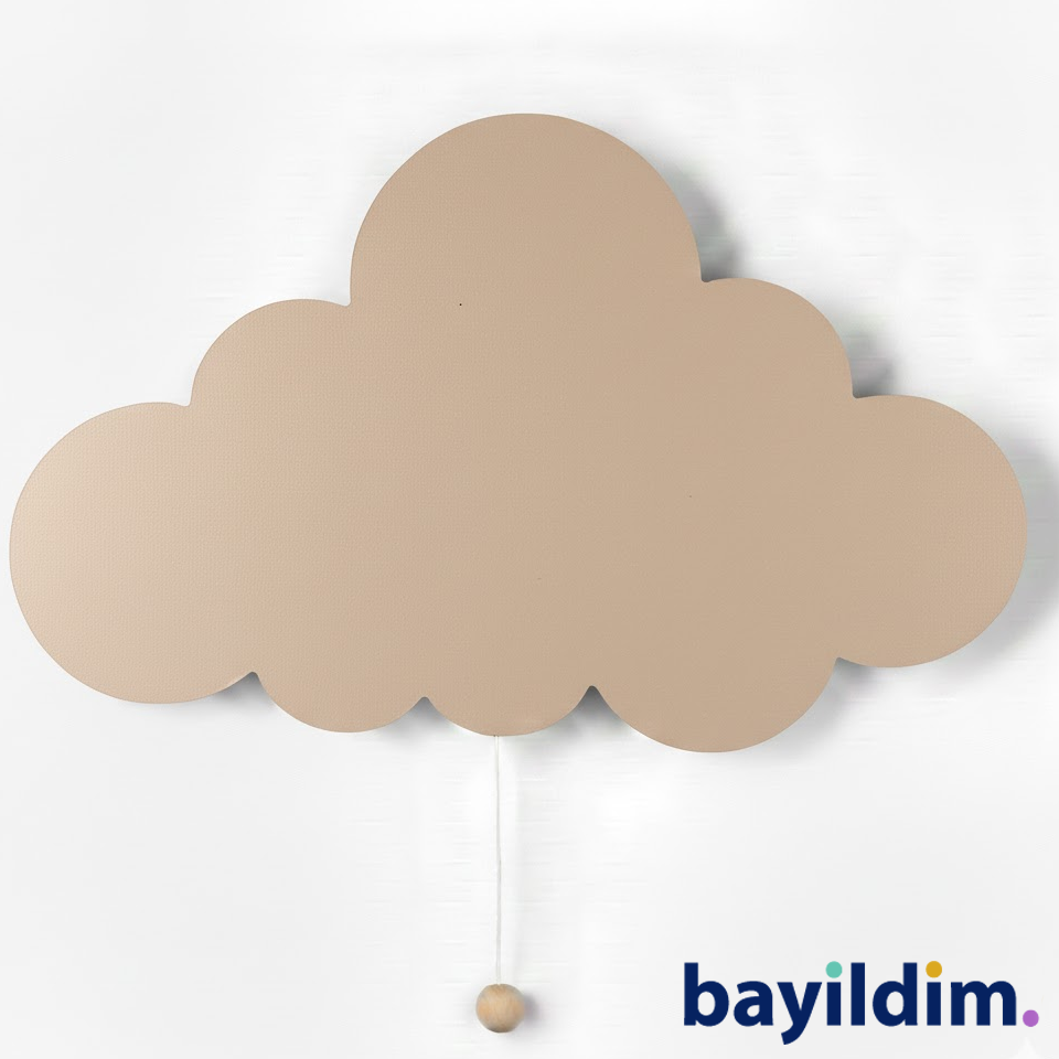 DEKORATİF BULUT GECE LAMBASI – Ahşap & Pilli & LED | Bayıldım