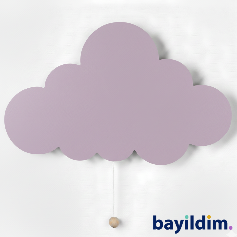 DEKORATİF BULUT GECE LAMBASI – Ahşap & Pilli & LED | Bayıldım