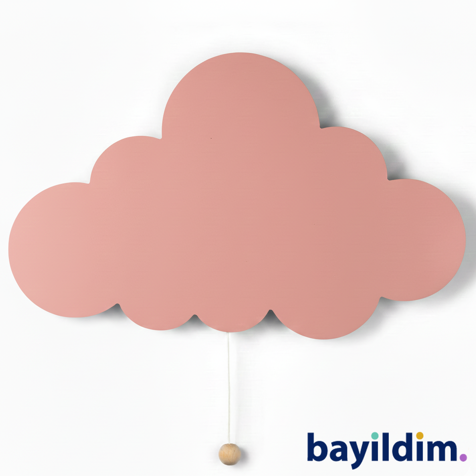 DEKORATİF BULUT GECE LAMBASI – Ahşap & Pilli & LED | Bayıldım
