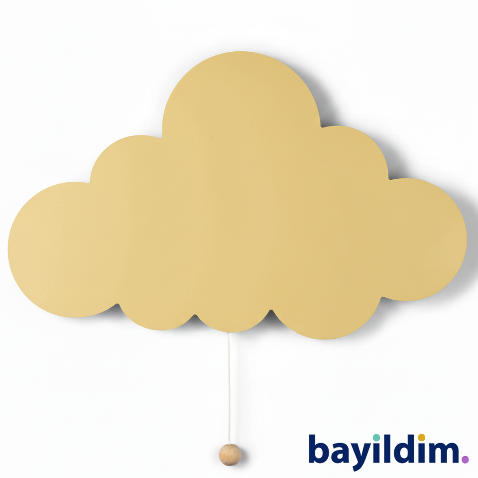 DEKORATİF BULUT GECE LAMBASI – Ahşap & Pilli & LED | Bayıldım