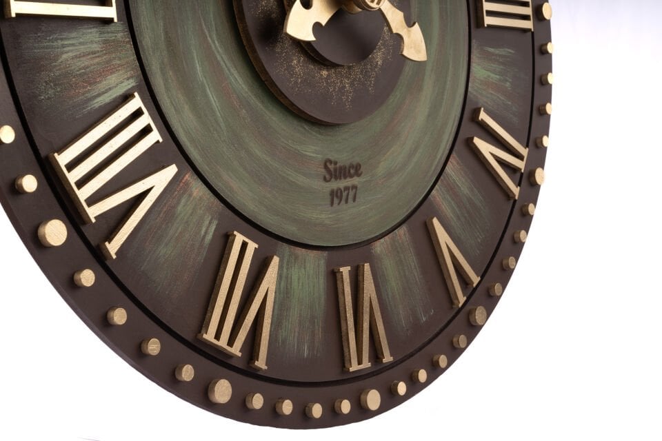 El Yapımı 3D Ahşap Duvar Saati – 60 cm | Han Clock