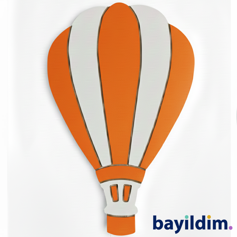 UÇAN BALON DUVAR GECE LAMBASI – Ahşap & Pilli & LED | Bayıldım