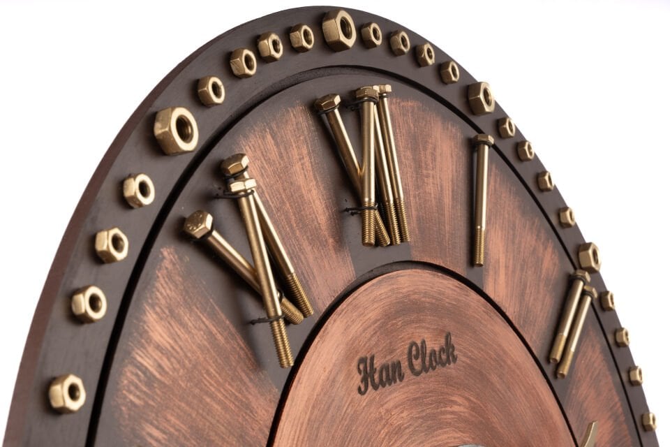 Han Clock – HünkaR | Ahşap Duvar Saati (60 cm) El Yapımı | bayıldım.com