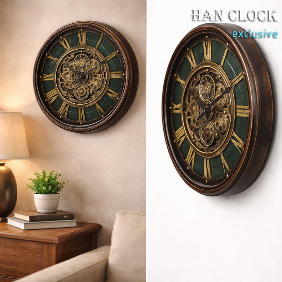 Avangart Metal Çarklı Duvar Saati 60CM