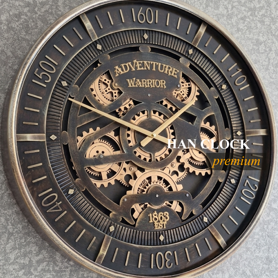 Han Clock Adventure Varrior Metal Çarklı Duvar Saati 60cm